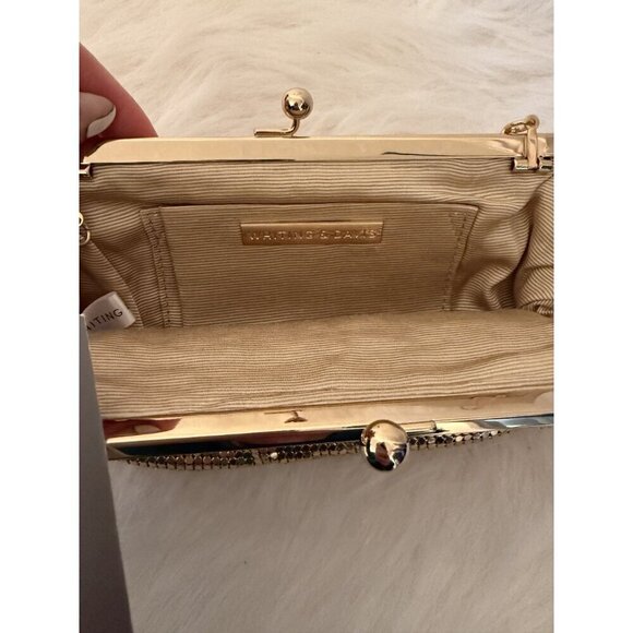 Whiting & Davis Double Ball Twist Gold Small Clutch - Picture 4 of 4